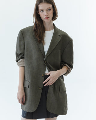 Oscar de la Renta Blazer in Multi Color Plaid