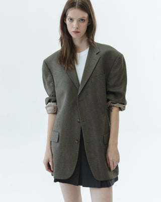 Oscar de la Renta Blazer in Multi Color Plaid