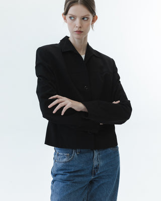 Minimalist Collared Jacket in Black