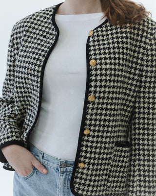 Houndstooth Cardigan in Black and White